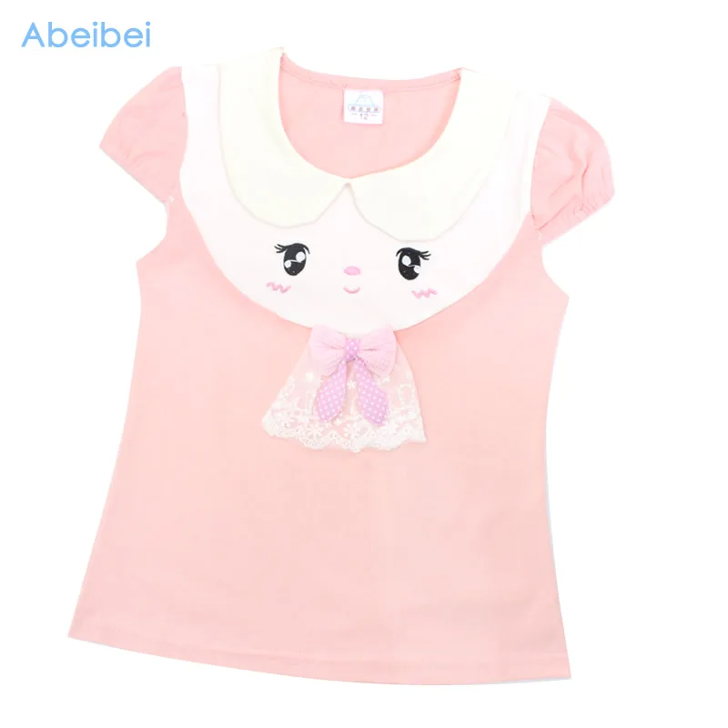 

New arrival Baby Girl T-shirt Children Short Sleeve 100%Cotton High quality Lovely pattern T shirt Kids Girls Clothes