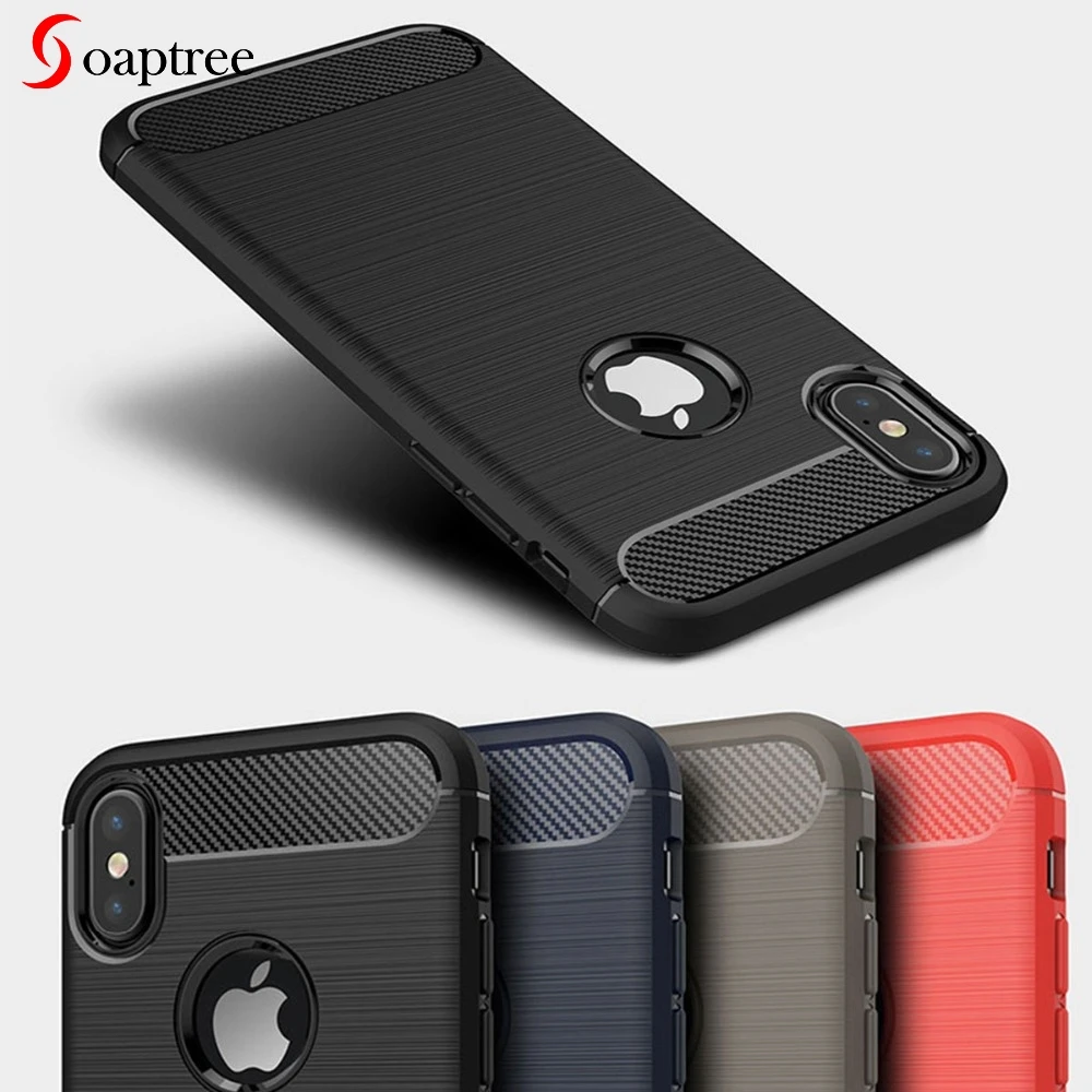 Best Silicone Case For iPhone 8 X 7 6 6S Plus iPhone6S iPhone7 iPhone8 iPhoneX Case For OPPO F5 F7 Carbon Fiber TPU Soft Covers