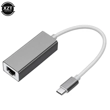 Adaptador usb tipo c placa de rede, tipo-c para rj45 10/100mbps lan cabo de internet para macbook pc windows xp 7 8 10 lux