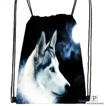 Custom wolf_moon_by_kyghost@ 04-походная сумка на шнурке милый рюкзак для детей(черная спинка) 31x40 см#180611-03-107