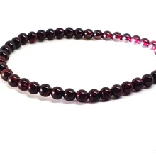 Натуральный цвет красного вина гранат Для женщин Best подарок Бусины ссылка браслет-цепочка 6 мм