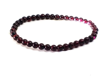 

100% Natural Wine Red Garnet Women Best Gift Beads Link Chain Bracelet 6MM