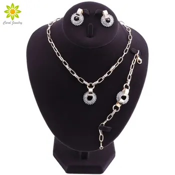 

Indian Luxury African Jewelry Set Round Pendant Necklace Jewerly Sets For Women Wedding Ethiopian Jewelry