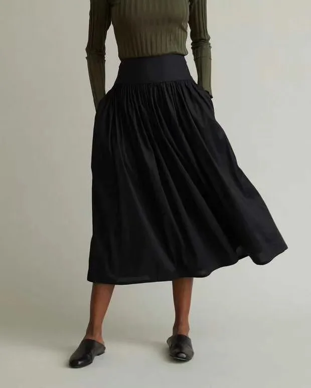 Черная Юбка миди Nerola с высокой талией и карманами женская модная дизайнерская