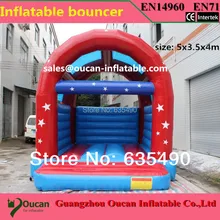 5×3.5x4m PVC tarpaulin inflatable bouncer/bounce house with blower