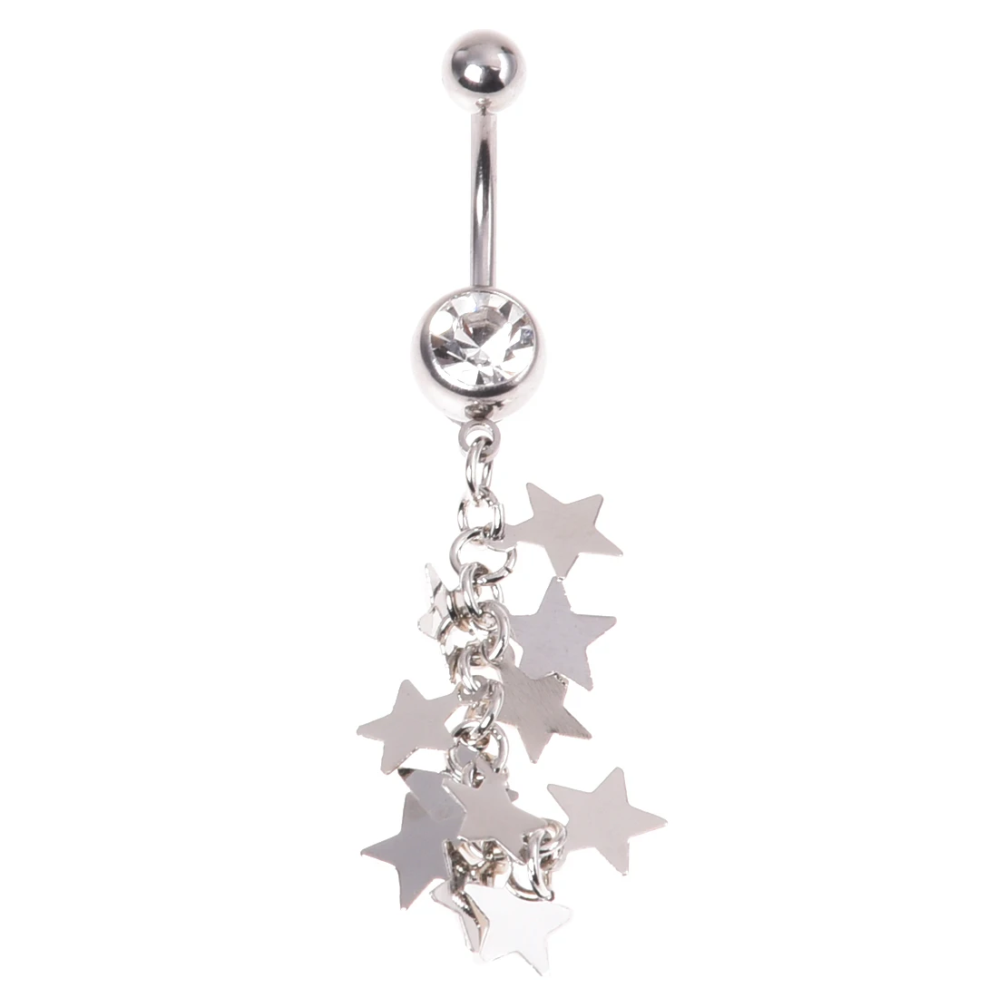 

Cascading Sparkling Star Belly Bar Piercing Navel Ring Body Jewelry Gift