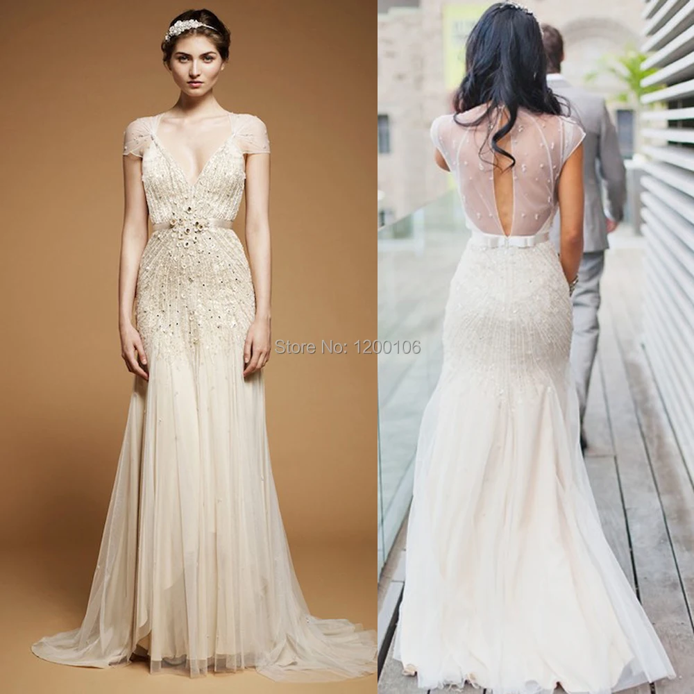 Wedding Dress Jenny Packham Wedding Dresses For Sale popular jenny packham dress buy cheap lots vintage cap sleeve beads illusion back arabic evening dresses 2014 middle east sparkling