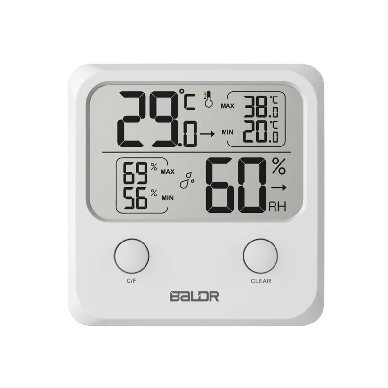 

Indoor Digital LCD Thermometer Hygrometer Wall Temperature Humidity Gauge Meter