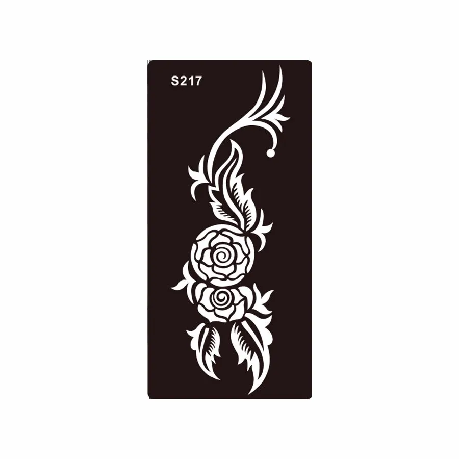 8 Pieces Rose Flower Pattern Henna Tattoo Stencil Airbrush Painting Colored Drawing Women Body Art Tool Tattoo Templates S200#09 (1)