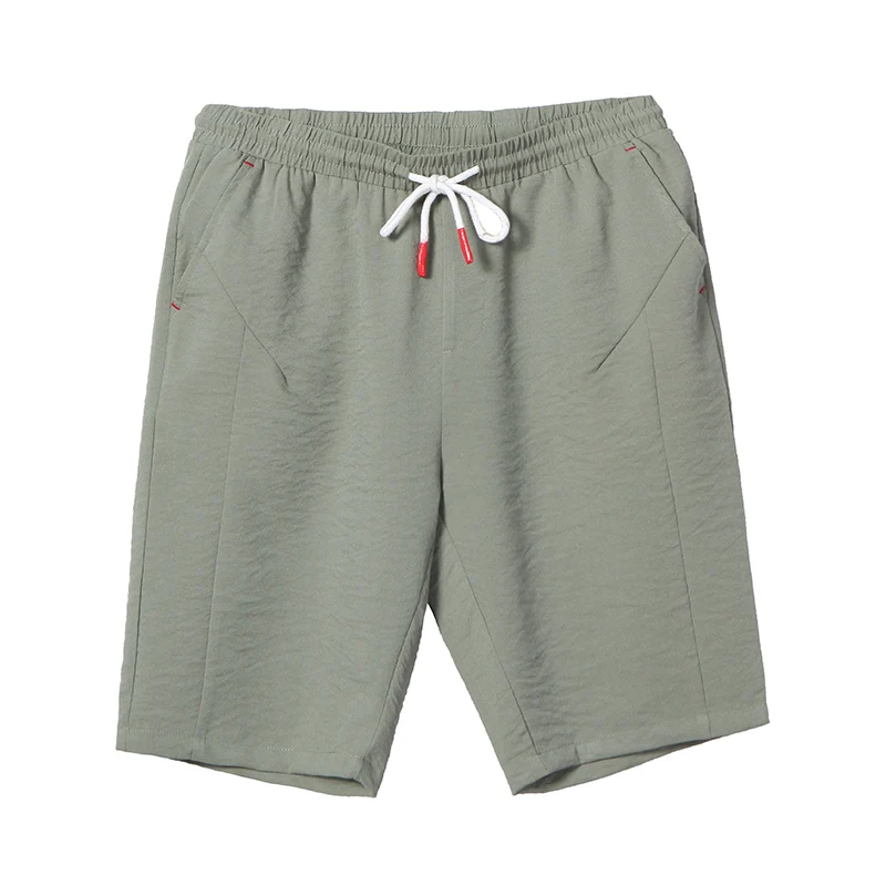 Пионерский лагерь, летние мужские шорты для фитнеса, однотонные мужские шорты с эластичной резинкой на талии с задними карманами, повседневные шорты для мужчин ADK901212 - Цвет: Зеленый