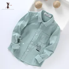 Kung Fu Ant/Новое поступление года; повседневные хлопковые рубашки с рисунком; блузки для мальчиков; Blusas Bordadas; 175067 с длинными рукавами