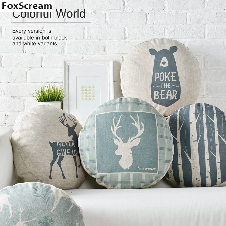

Nordic Pillow Round Decorative Cushion Cover Home Decor Throw Pillows Case Blue Cushion Round Chair Couch Pillowcase for Sofa