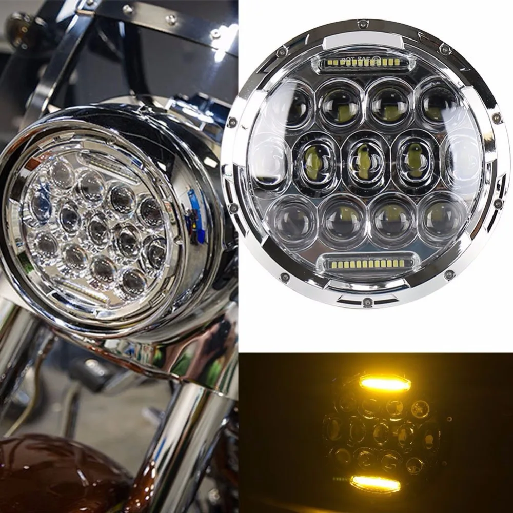 2 шт. 7 дюймов круглые черные светодиодные фары с DRL Hi/lo луч для Jeep Wrangler Jk Harley Davidson MACK