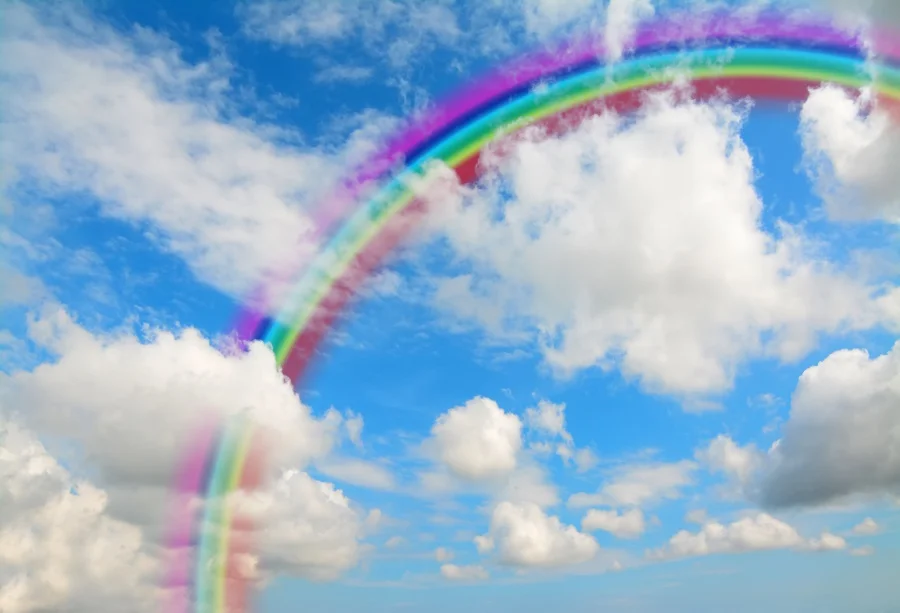 

Laeacco Rainbow Backdrops For Photography Cloudy Blue Sky Birthday Party Child Portrait Photo Backgrounds Photocall Photo Studio