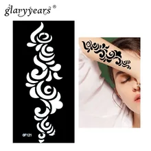Glaryyeaes 1 лист хны трафарет татуировки Кружева шаблон Рисование пастой женский боди-арт трафарет татуировки сексуальный продукт водонепроницаемый HN-CF