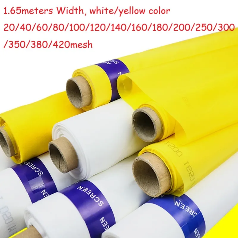 

1 meter Screen Printing Fabric Mesh polyester Silk Screen Press Printing White/yellow color 1.65Meters Width