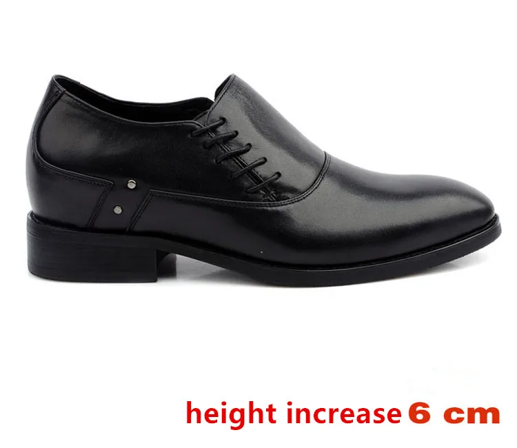 Homme 2 1 Véritable Automne En Augmenter Cuir Mode De Richelieus Mariage Lace Up Chaussures Derby 2018 Mâle Printemps Side Hauteur Italie D'affaires rRq1grf