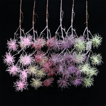 

10Pcs Fake Leonotis Nepetifolia 26.77" Length Simulation Plastic Chlorophytum for Home Wedding Decorative Artificial Flowers