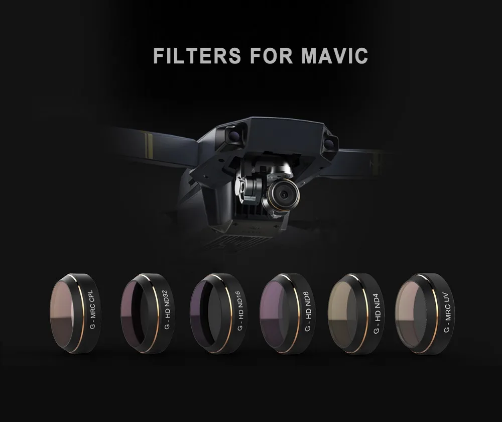 PGYTECH DJI MAVIC Pro& MAVIC Pro Платиновые аксессуары фильтры для объектива G-CPL HD фильтр дрона gimbal RC Quadcopter Запчасти