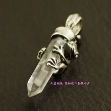 Лягушка Винтаж Для женщин 925 чистого серебра тайский серебряный cеребро кулон кристалл дух
