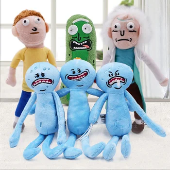 

2019 6Pcs 27cm Rick and Morty Plush Toy Rick Sanchez Morty Smith Mr Meeseeks Cartoon Peluche Stuffed Doll Children Baby Toy Gift