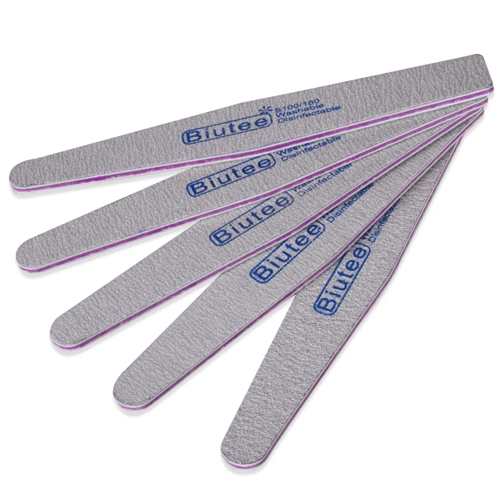 Biutee 2 шт пилки для нейл-арта 100/180 шлифовальный салонный буфер пилочка для ногтей маникюрные инструменты для ногтей