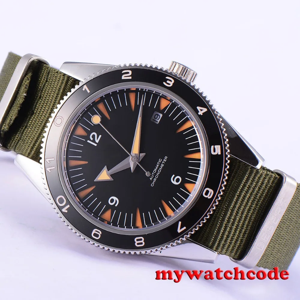 41mm debert black sterile dial sapphire glass miyota Automatic mens Watch D11B 41mm debert black sterile dial sapphire glass miyota Automatic mens Watch D11B