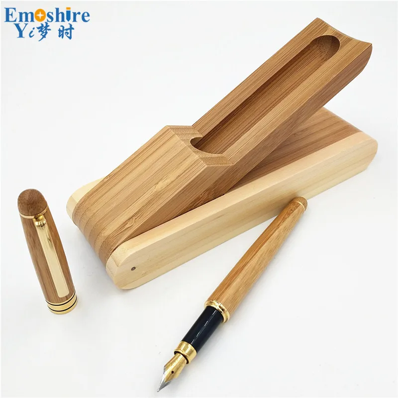 Top Quality Creative Natural Bamboo Fountain Pen with Bamboo Pencil