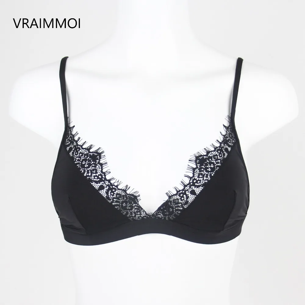 VRAIMMOI Sexy Bra For Women's Underwear Deep V Lace Bralette Seamless Bra Wireless Lingerie for Women Summer Dress Outfit VRAIMMOI Sexy Bra For Women's Underwear Deep V Lace Bralette Seamless Bra Wireless Lingerie for Women Summer Dress Outfit