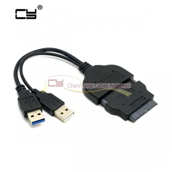 

1set USB 3.0 to SATA 22Pin & SATA to 16Pin Micro SATA for 1.8" 2.5" Hard Disk Driver With Extral USB Power Cable Adapter cy