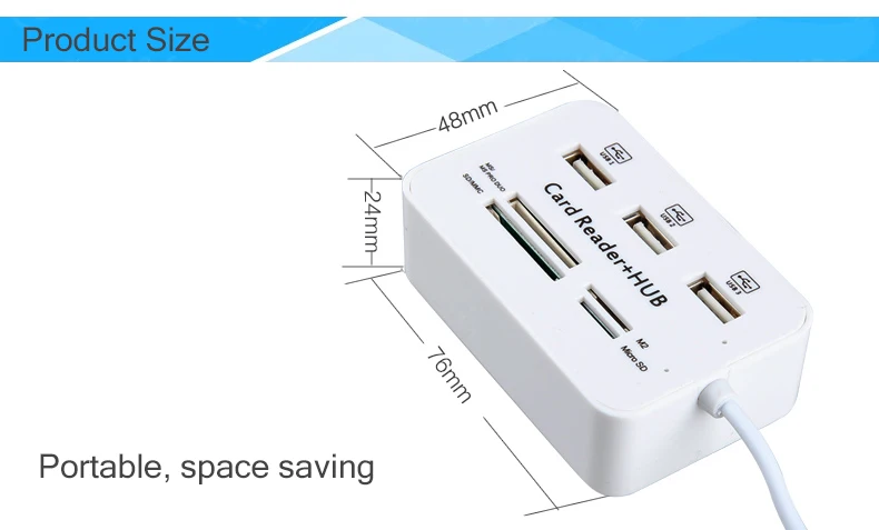 USB2.0 концентратор кардридер MS/SD/M2/T-flash 5 Гбит/с супер скорость Hab портативный индикатор питания USB разветвитель для нескольких USB устройств