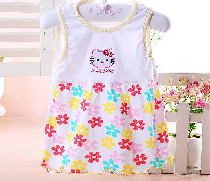 

Free shipping! Baby brand Dresses baby girl dress Sleeveless Princess Girls Dress Cotton Clothing Dress Summer Clothes For Girl