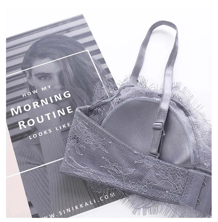 CINOON New Lace Lingerie Hollow out Brassiere Luxury intimates French Lace Bra Set Wire Free Women Underwear Sets Push Up Bras (11)