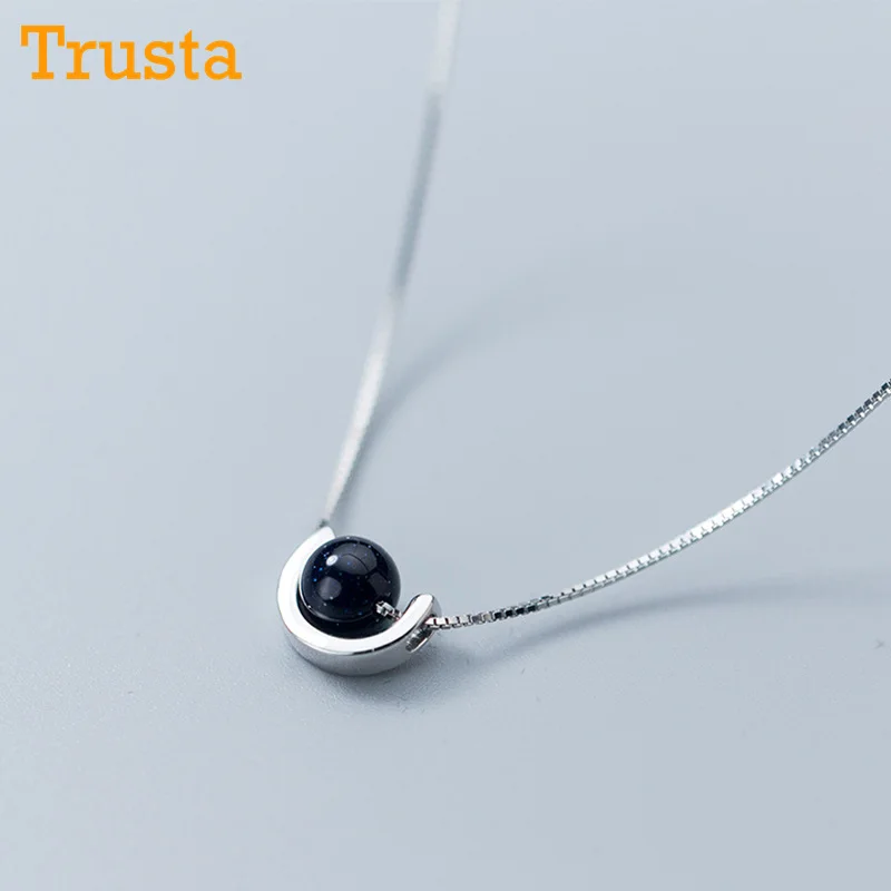 

Trustdavis 100% 925 Sterling Silver Synthetic Purple Gold Sand Cosmic Pendant Clavicle Necklace For Women Sterling Silver DS1015