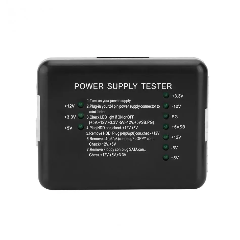 

PC Computer ATX SATA HDD Power Supply Tester Check 20/24 Pin HDD SATA Diagnostic Tool testing ATX-connector