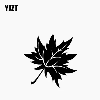 

YJZT 14.1CM*14.2CM Car Sticker Vinyl Decal Maple Leaf Creative Design Decoration Black/Silver C23-1123