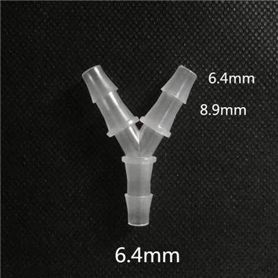 5 шт. 2,4 мм-15,8 мм пластик 3 способа шланг Столярный Y разъем адаптер - Цвет: 6.4mm