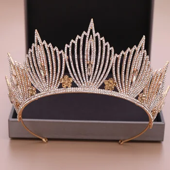 

2019 New Fashion Luxury Crystal Wedding Crown Hairband Queen Bridal Crowns Hair Hoop Wedding Headdress Bride Hair Jewelry