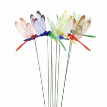 10 шт./упак. искусственный 3D Стрекоза бабочки садовое украшение наружное моделирование Стрекоза колья двора газон Декор палка