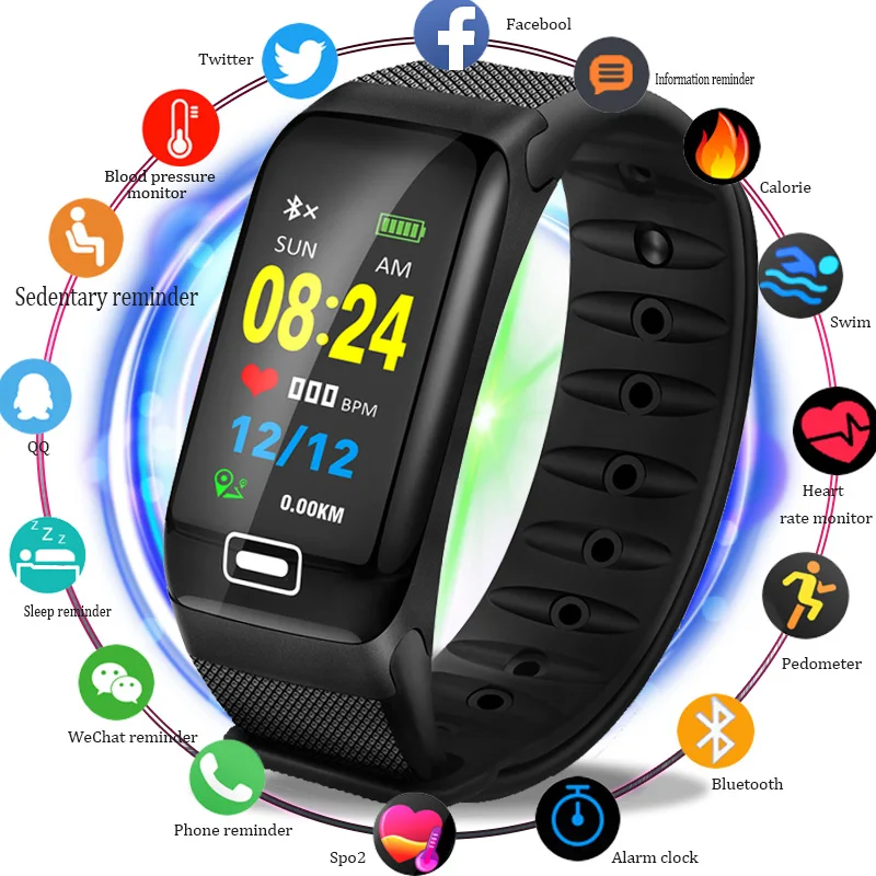 

BANGWEI 2019 Sport Smart Watch Men Fitness tracker Heart Rate Blood Pressure Oxygen Monitor IP68 Waterproof Smart Watch Women
