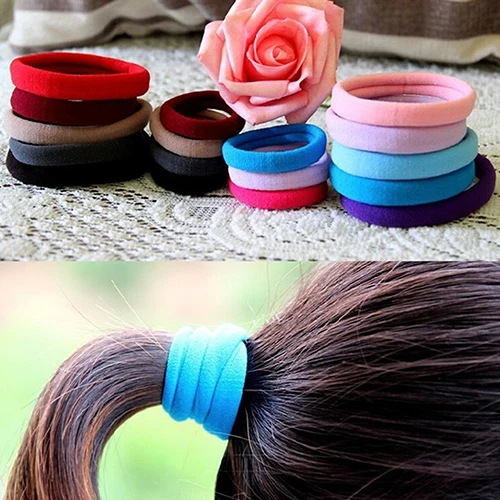 10Pcs Seamless Elastic Rope Hairband Hair Band Ponytail Holder