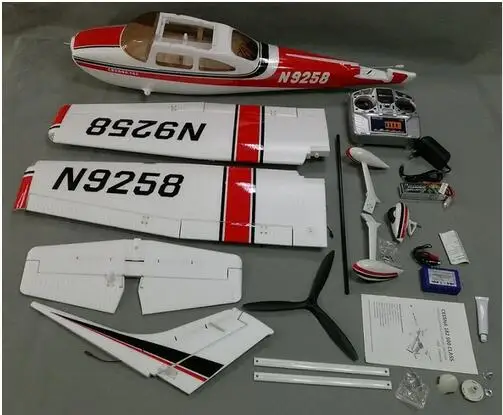 Хороший для начинающих RC самолет тренировочный самолет Cessna 182 1410 мм размах крыльев 6ch с закрылками, светодиодный светильник epo RTF готов к полету - Цвет: Red Mode 2