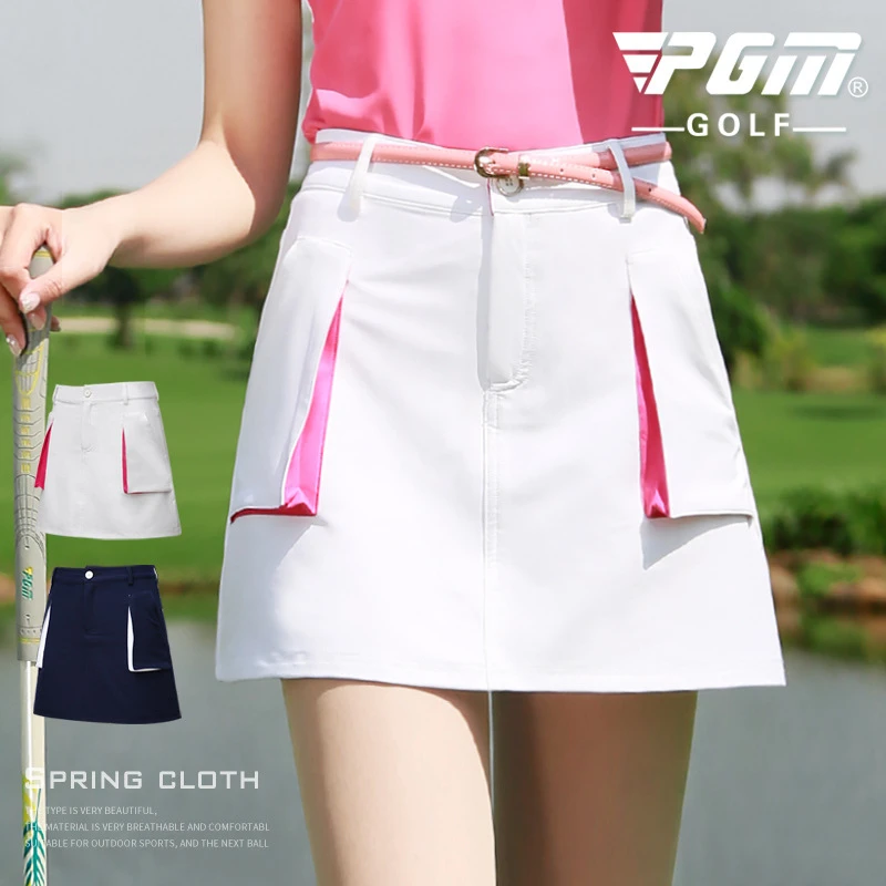 Pgm гольф женская юбка высокая Талия спортивные короткие юбки для тенниса Спортивная одежда дышащий карман одежда для гольфа AA60477