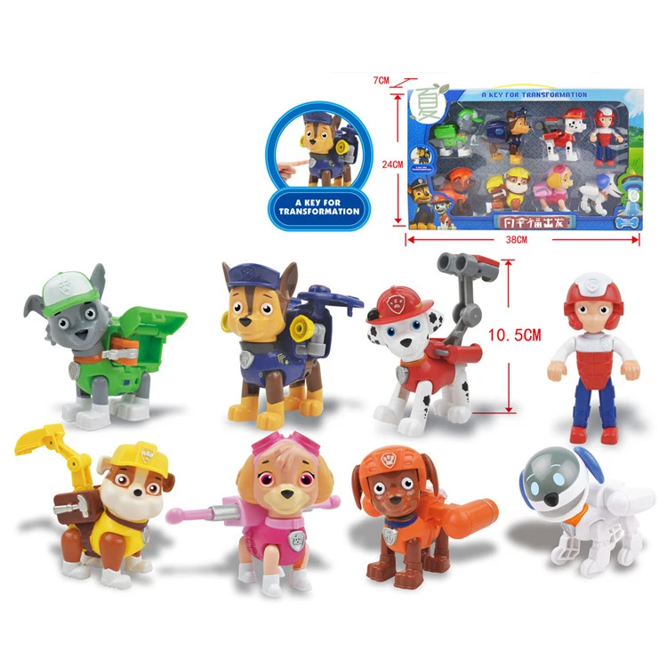 

8pcs Paw Patrol Patrulla Canina Anime Figure Puppy Plastic Action Figures Juguete Model Children Gifts Boys Toys D12