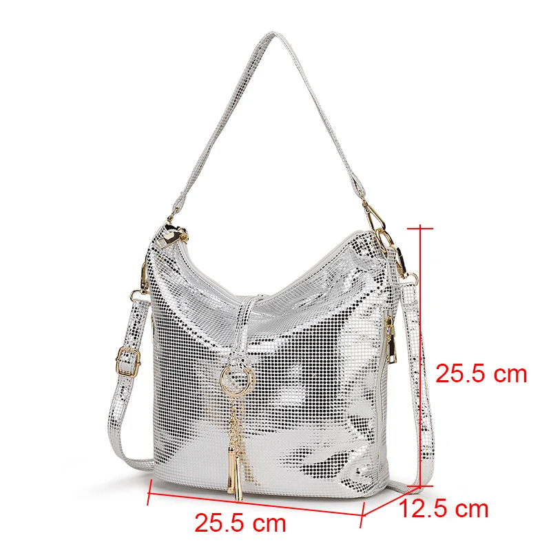  Black Women Leather Handbag Hobo Messenger Bag for Women 2019 Gold Crossbody Shoulder Bag Female Sm - 33019533852