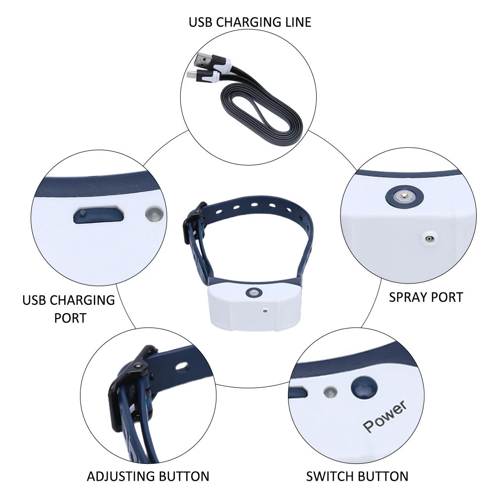 Перезаряжаемые спрей кинологический Ошейник Управление анти-лай воротник Профессиональный дрессировка домашних животных инструмент тренер