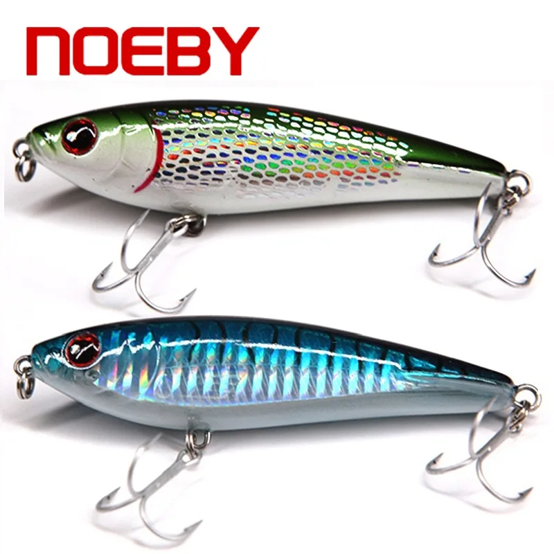 

Noeby 2 PCS Pencil Fishing Lure 9.5cm 25g Sinking Crankbait with France VMC Hooks 8 Colors Available Carp Fishing Lure