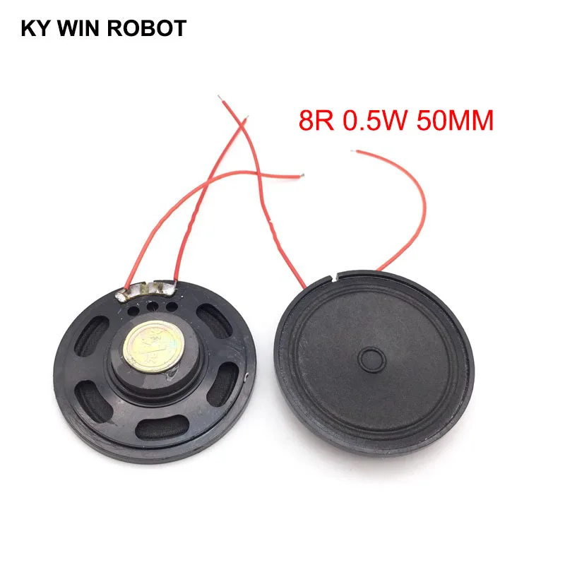 2 шт./лот новый ультра-тонкий игрушечный автомобиль рог 8 Ом 0,5 Вт 0,5 Вт 8R динамик диаметр 50 мм см 5 см с проводом
