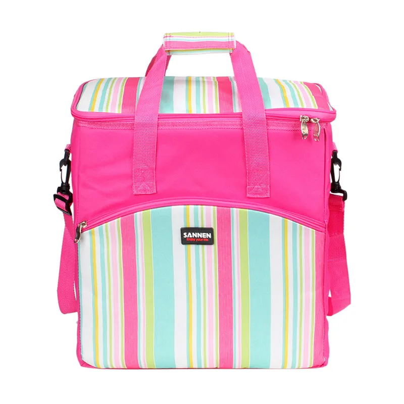 SIKOTE 30L сумки для обедов Bolsa Termica для женщин, утолщенные термоизолированные переносные ланчбокс для пикника, свежая сумка-холодильник - Цвет: Розовый
