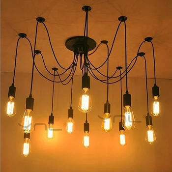 

Modern Retro Edison Bulb E27 Vintage lamps Antique DIY Art Spider Pendant Lights 2 meters Line Home Lighting suspension